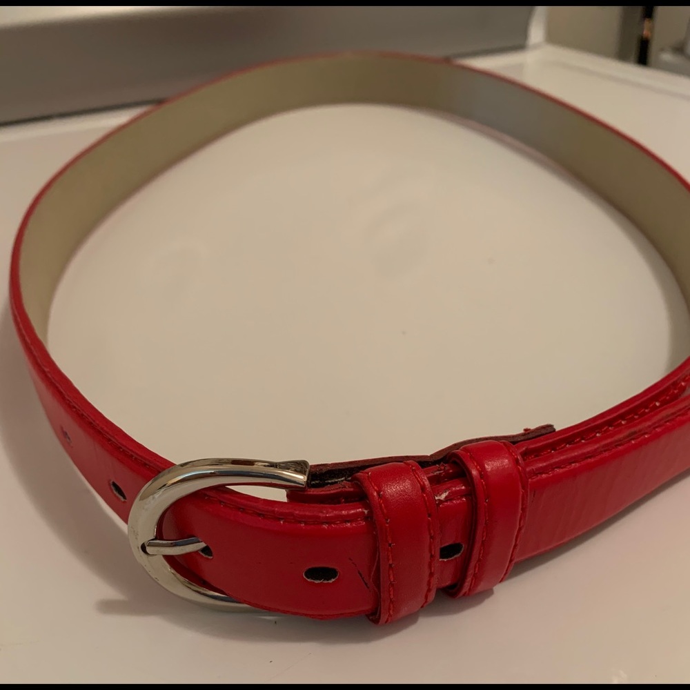 Red Genuine leather belt